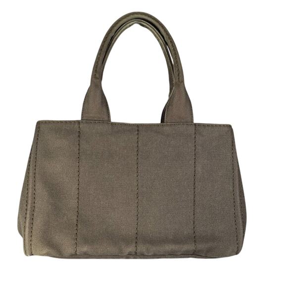 Prada Medium Canapa Canvas Tote Green - Picture 2 of 11